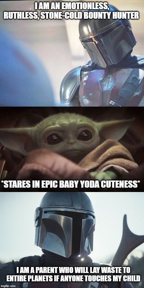 This meme is a humorous image featuring the character Darth Vader from the Star Wars franchise, but with a twist. The image shows Vader's iconic helmet and breathing mask, but instead of the usual ominous expression, he's depicted with a cute and childlike face, complete with a big smile and rosy cheeks. The text above the image reads "I am your father... but also a cute baby" and the text below says "I find your lack of cuteness disturbing".